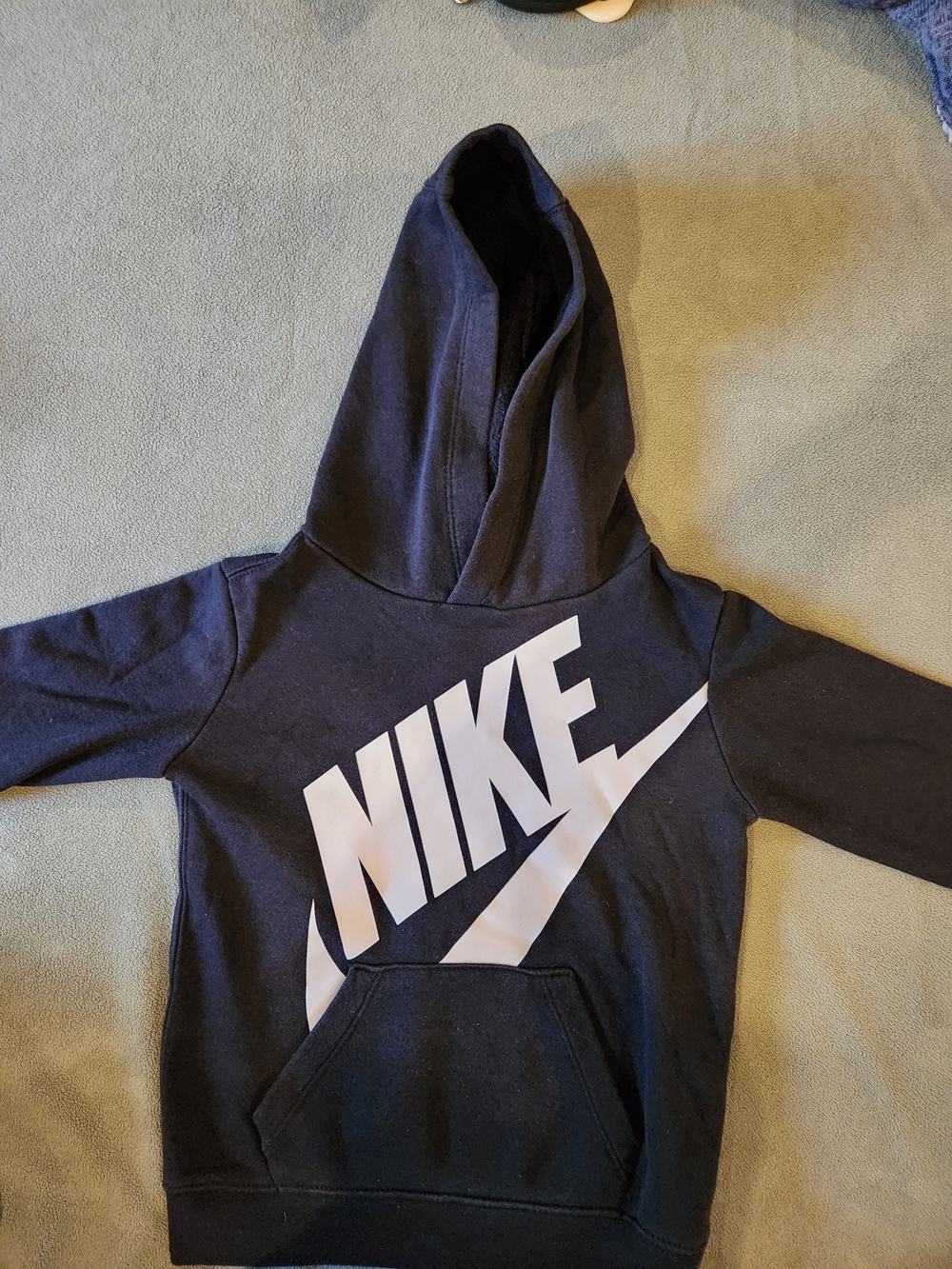 Nike Kids Black Hoodie with White Logo